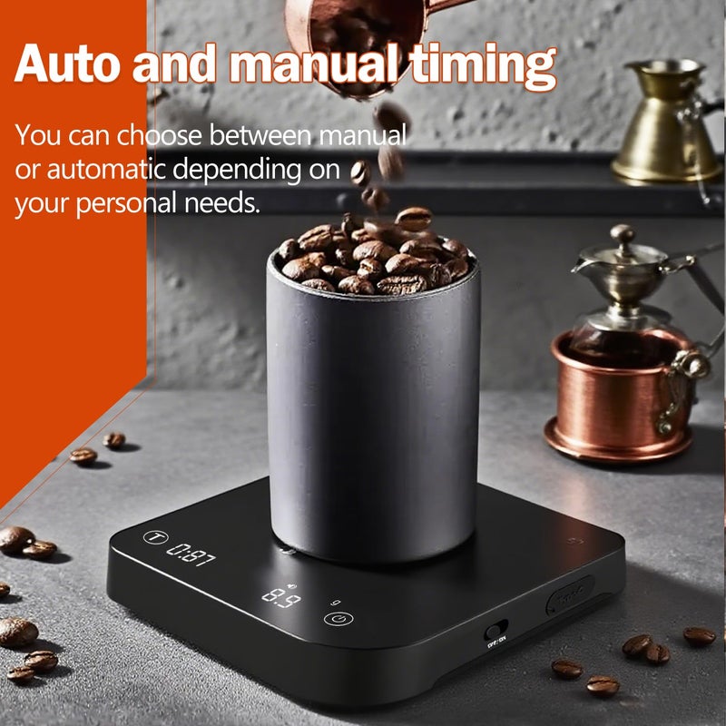 Styuanmmy Mini Coffee Scale with Timer Automatic, 0.1g/2000g Rechargeable Precision Espresso Scale - Image 5
